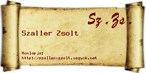 Szaller Zsolt névjegykártya